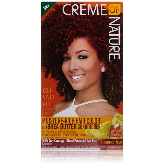 6 Pack - Creme of Nature Moisture Rich Hair Color Kit, Vivid Red 1 ea
