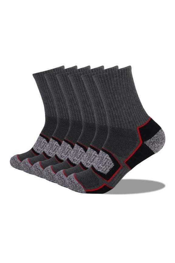 6 Pack Crew Socks for Men Women Unisex Casual Multipack Color-Block Breathable Moisture-Wicking Athletic Workout Ankle Sock 2025