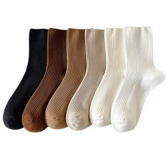 6 Pack Crew Socks for Women Cotton Socks Cute Casual Athletic Socks Soft Womens Socks Aesthetic Socks