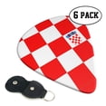 thumbnail image 1 of 6 Pack Croatian-Flag Pattern Guitar Picks In Leather Picks Holder For Bass Electric Acoustic Guitars, 1 of 7