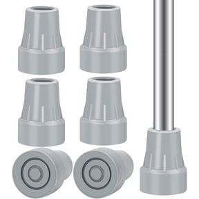 6 Pack Crutch Tips, Plutput 7/8 inch Heavy Duty Non Slip Rubber Cane Tips, Replacement Crutch Feet Cap