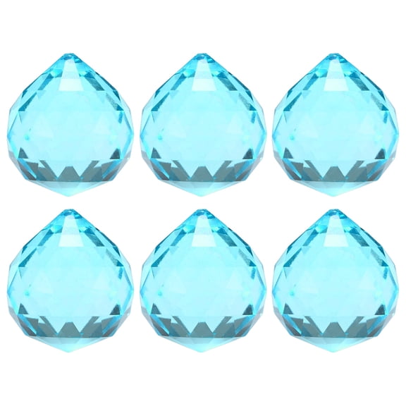 6-Pack Crystal Ball Prisms, 33.5mm/1.32 Inch Hanging Crystals Chandelier Prisms for Home/Windows /Garden/DIY[Dark Blue]