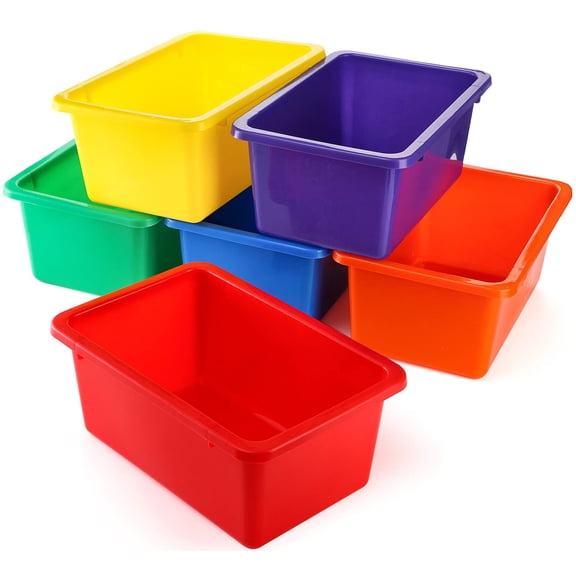 6 Pack Cubby Bin Storage Bins Multi-purpose Plastic Stackable Organizer Cubbies For Home Playroom Classroom