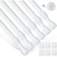 thumbnail image 1 of 6 Pack Curtain Rod Adjustable 28-48 Inches, Expandable Spring Loaded Tension Rods For Window, Bathroom, Cupboard,Kitchen- White, 1 of 7