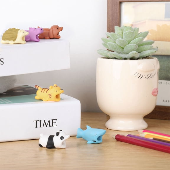 6Pack Cute Animal Cable Protectors, Cable Bite Charging Cord Protectors for iPhone & Android