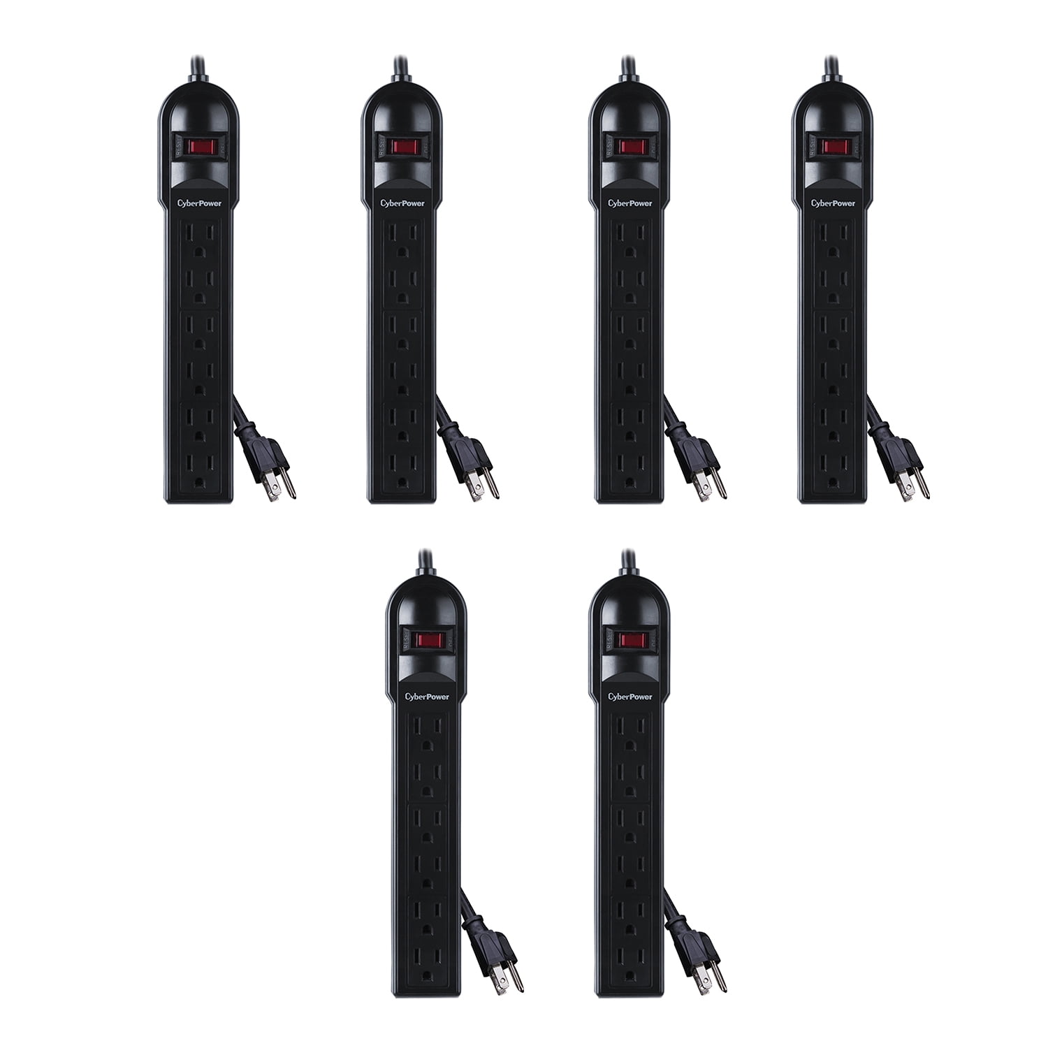 6 Pack Cyberpower CSB604 6-Outlet Essential Surge Protector
