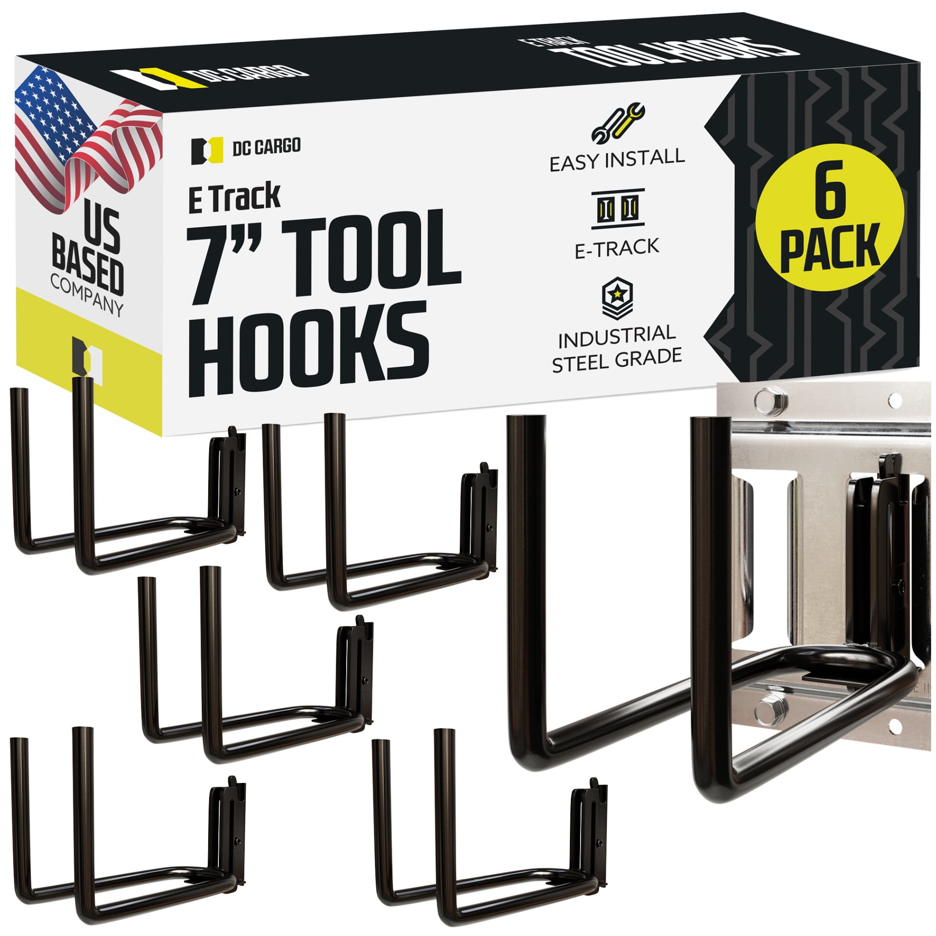 "6-Pack DC Cargo E-Track Heavy Duty Shovel/Tool Hanger | Hook f ...