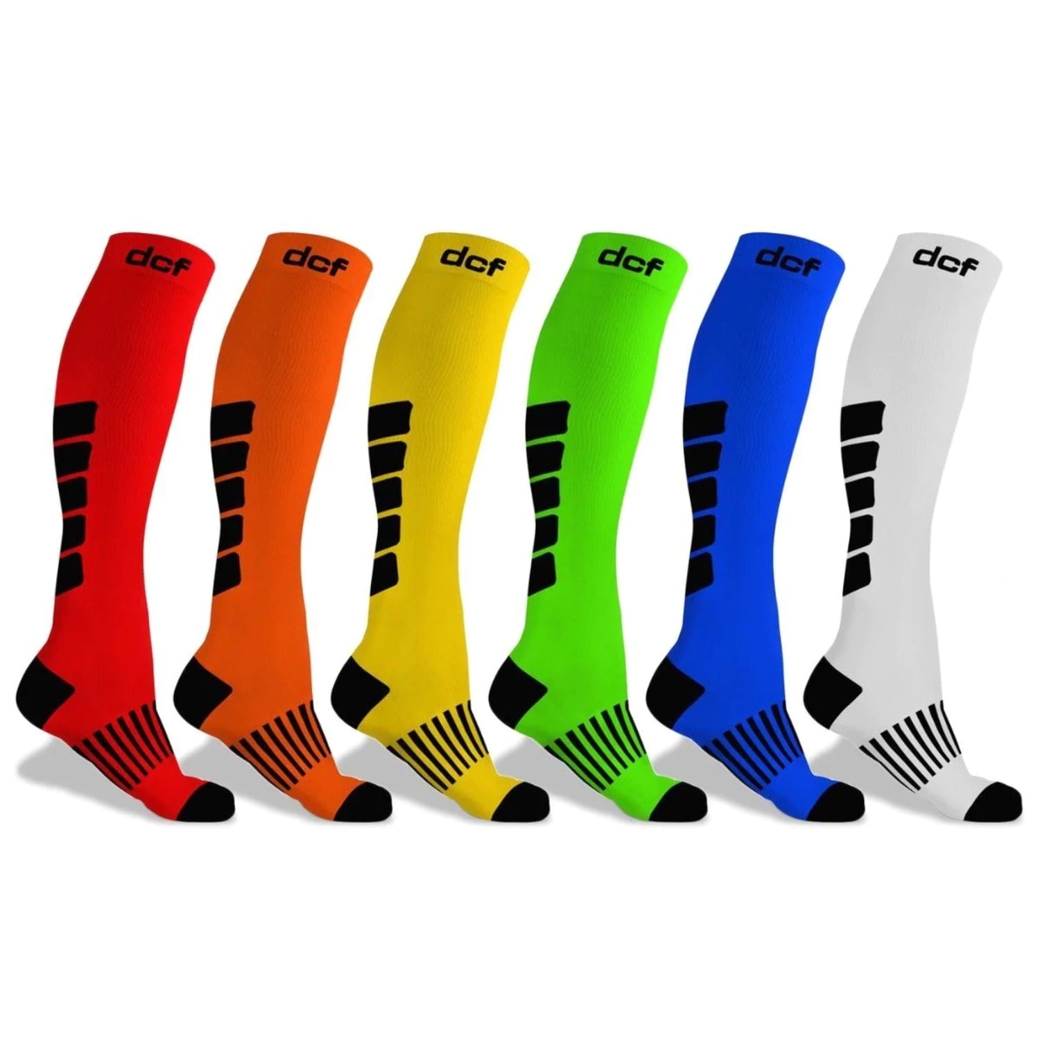 6-Pack: DCF Graduated Mid-Calf Compression Socks 