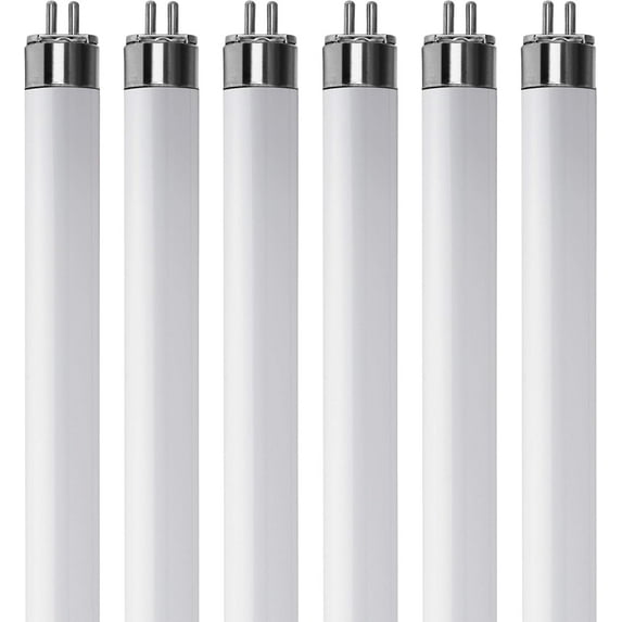 KOR - 8W T5 Fluorescent Light Bulbs F8T5/D 6500K Daylight 12-Inch Long Life - 6 Pack