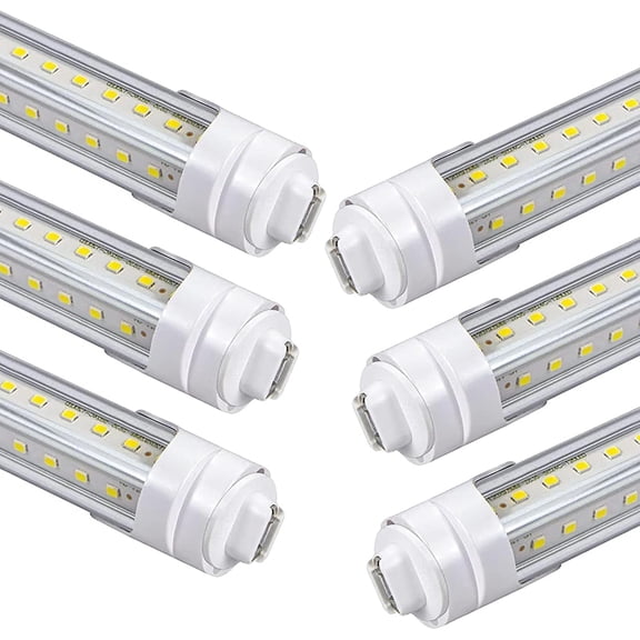 6 Pack Daylight White 4ft T8 LED Tubes 45.8in F48T12 Replacement | R17d Base, 5000K 36W 3600lm, Type B Ballast Bypass, Dual-Ended Power for Parking Lot Basement Shop Sign Lights