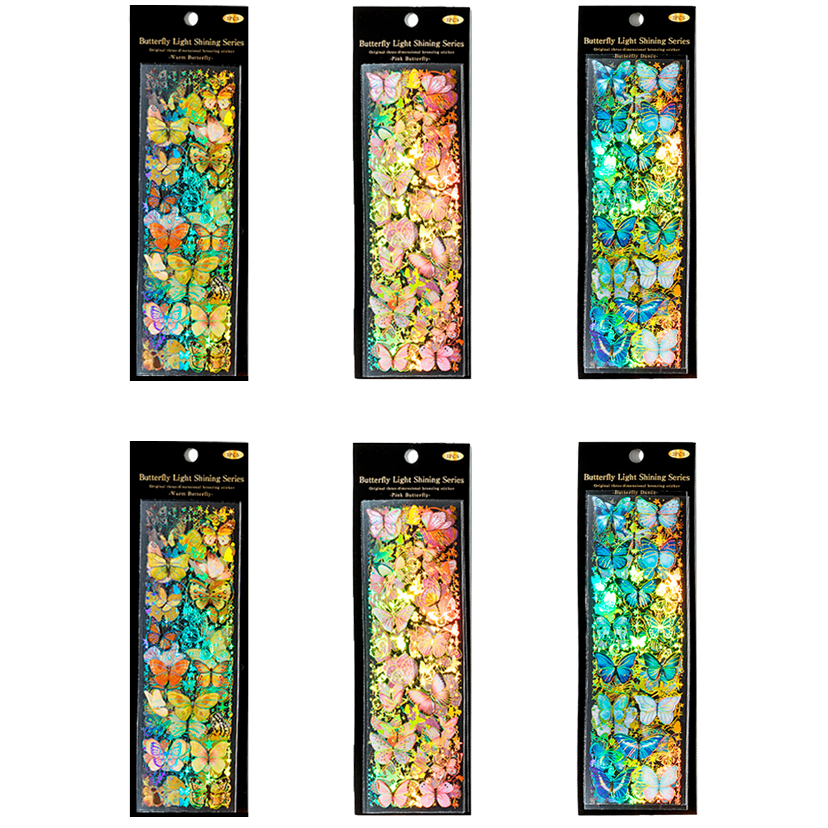 6 Pack Decoration Stickers Butterfly Molds Label Sticker Diary Journal