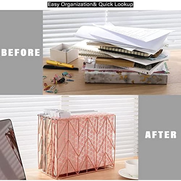 6 Pack Decorative Hanging File Folders Letter Size File Folder Cute Pretty Hanging Folder Organizer for Filing Cabinet Office Home Desktop with 1/5-Cut Adjustable Tabs, 3 Silver Foil Design