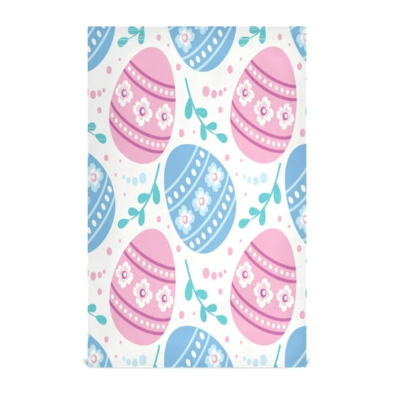 6-Pack Decorative Kitchen Towels - Absorbent Dish Cloths, 28x18 Inches, Quick-Dry Polyester with Hanging Loop,Many Colorful Easter Eggs