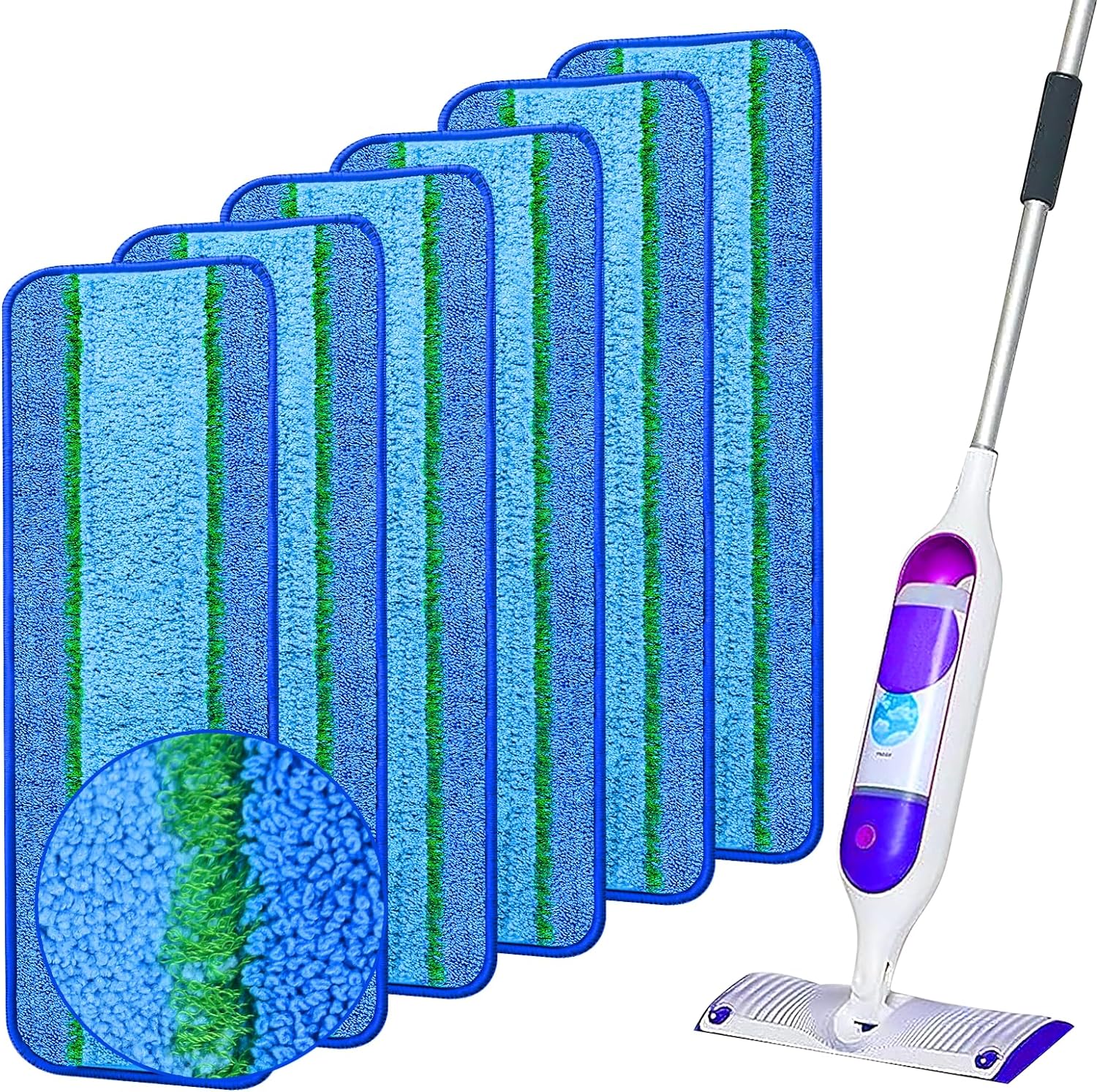 6 Pack Deep Clean Mop Pad Refills for PowerMop MultiSurface Mop and