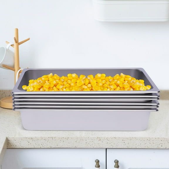 6 Pack Deep Stainless Steel Mixing Bowl Table Pan Stackable Economical 6-pack High Quality 201 Stainless Steel Steam Table Pans