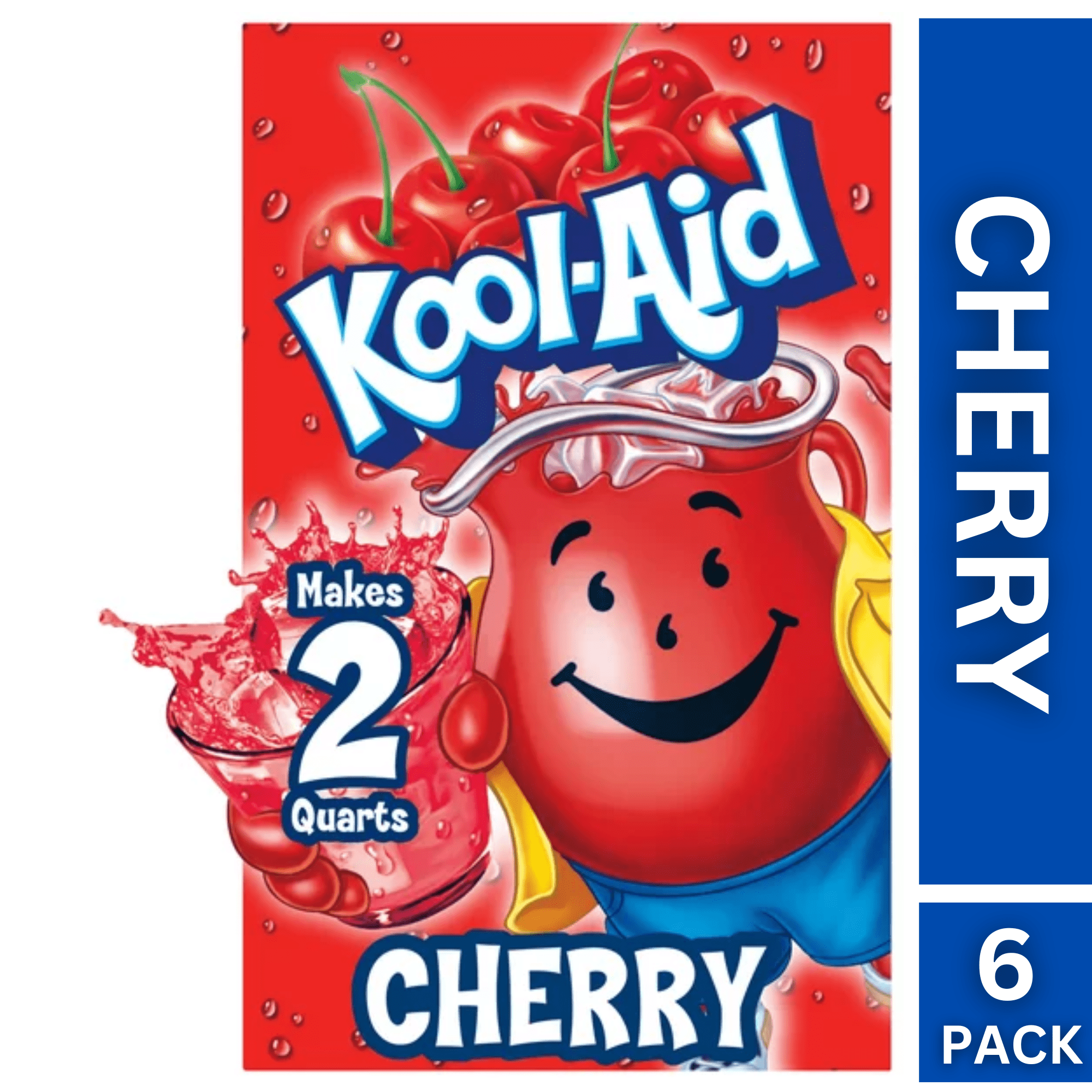 6 Pack Delicious Cherry Kool-Aid Unsweetened Artificially Flavored