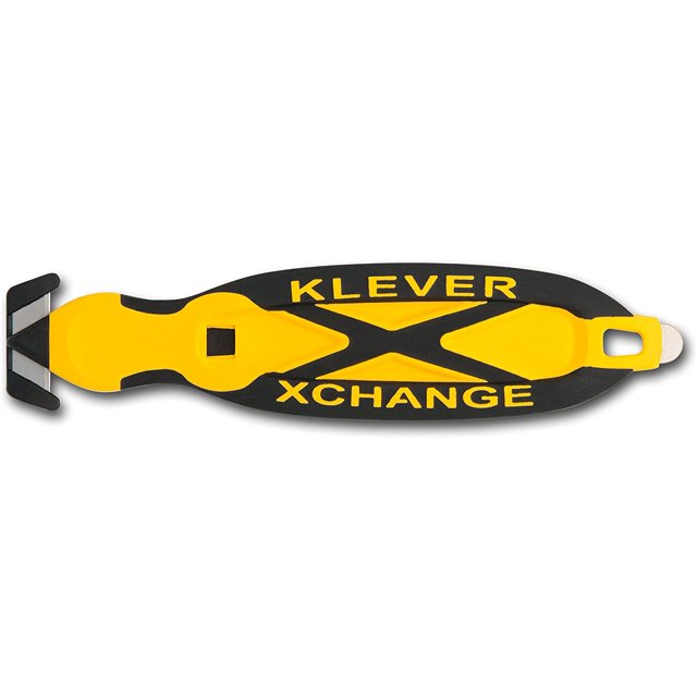 6/Pack Deluxe Klever XChange Safety Cutter DualSided, Yellow