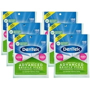 DenTek Deep Clean Advanced Bristle Picks, Removes Food & Plaque, 100 Count - 6 Pack