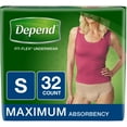 thumbnail image 1 of 6 Pack - Depend FIT-FLEX Incontinence Underwear for Women, Maximum Absorbency, S, Tan 32 ea, 1 of 1