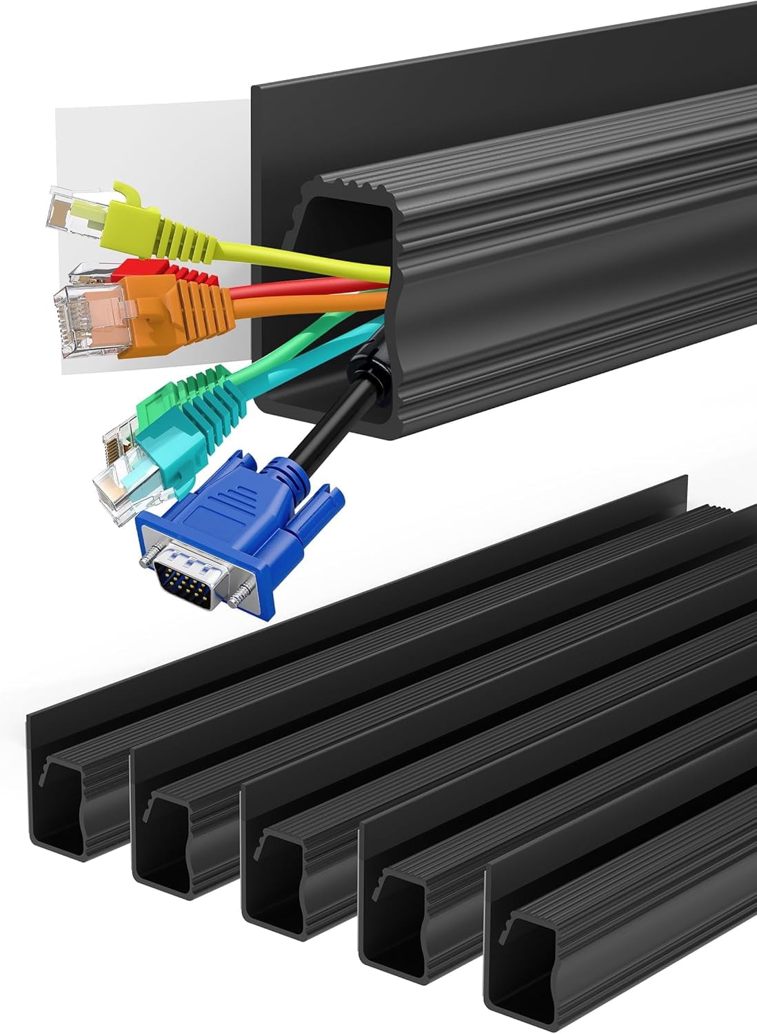 3 Flanged U Channel Wire Guard Surface Cable Raceways - 60 Stick