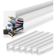 6 Pack Under Desk Cable Management Kit, J Channel Cable Raceway with Double Side Tape, Cord Organizer Tray for Desk, Easy Install, No Drilling, Cable Hider for Home & Office, Child & Pet Proof
