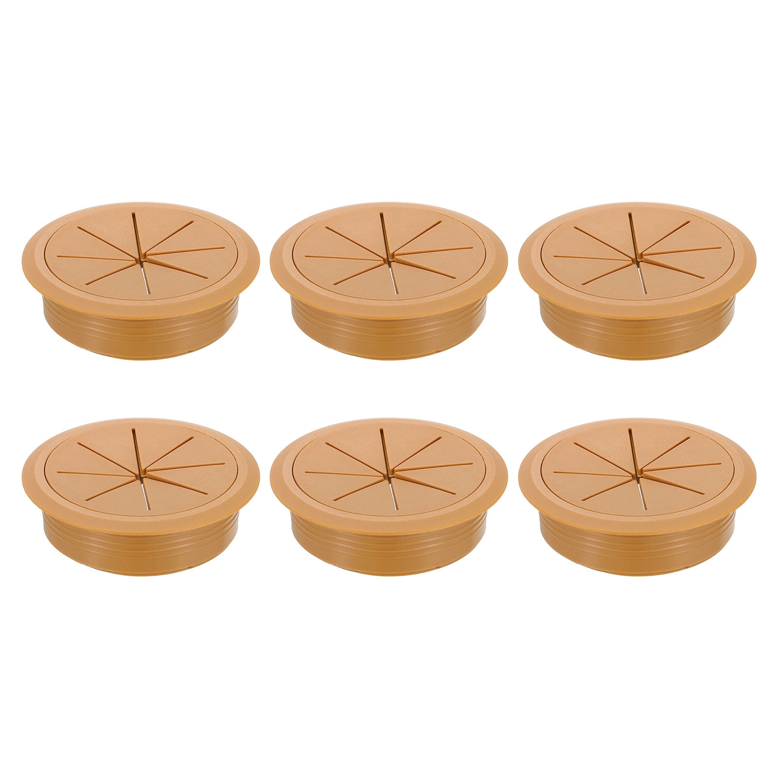 6 Pack Desk Grommet, 3.15 inch 80mm Desk Cable Hole Cover, Brown