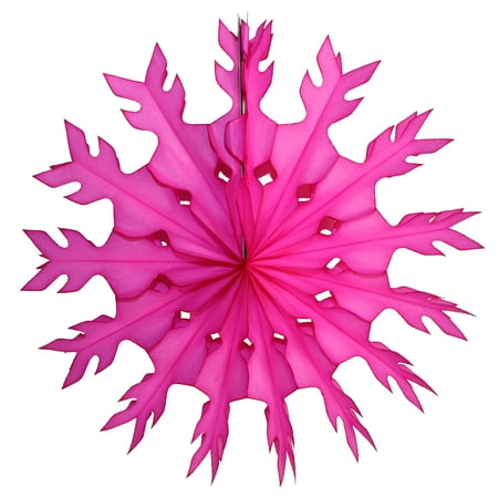 6-Pack Devra Party 15 Inch Tissue Paper Snowflake Decoration, Cerise