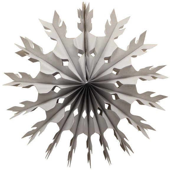 6-Pack Devra Party 15 Inch Tissue Paper Snowflake Decoration, Gray
