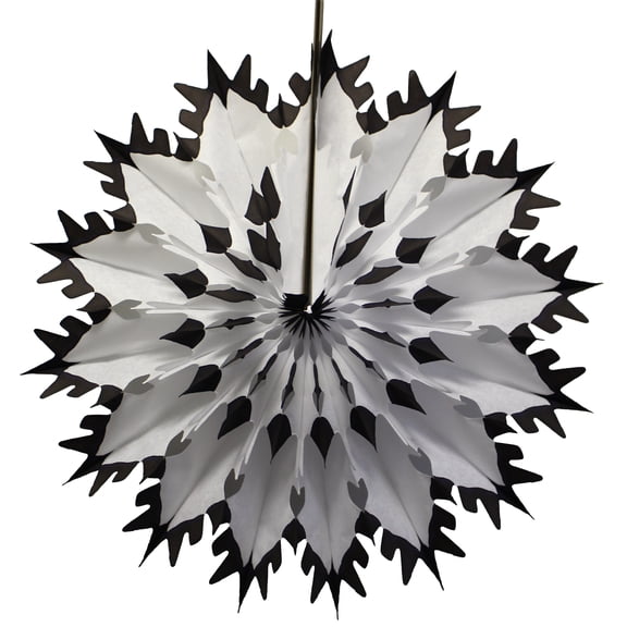 6-Pack Devra Party 19 Inch Tissue Paper Snowflake Decoration, Black Tip