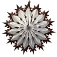 thumbnail image 1 of 6-Pack Devra Party 19 Inch Tissue Paper Snowflake Decoration, Brown Tip, 1 of 1