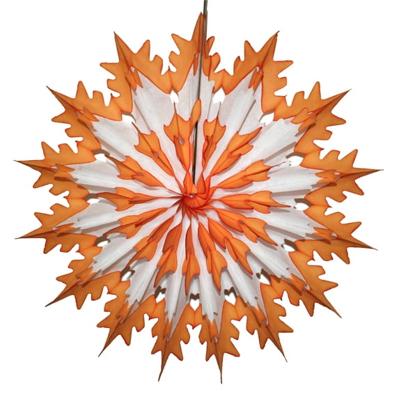 6-Pack Devra Party 19 Inch Tissue Paper Snowflake Decoration, Orange Tip