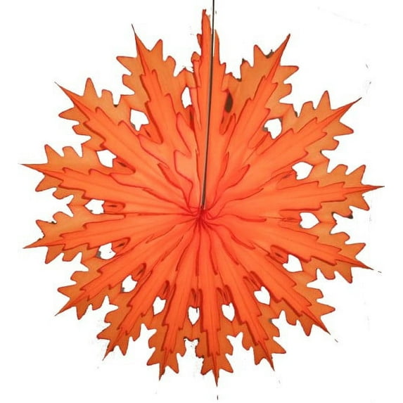 6-Pack Devra Party 19 Inch Tissue Paper Snowflake Decoration, Orange