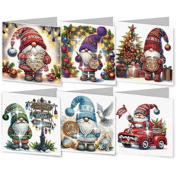 6-Pack Diamond Painting Birthday Cards – 5D DIY Greeting Card Craft Kit for Adults, Perfect Handmade Gift for Mom, Grandma, Friends, Women – Great for Wedding, Christmas & More(M)
