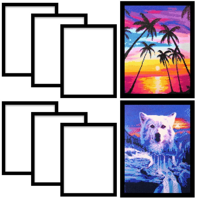 New 3PCS Colorful Magnetic Diamond Painting Frames diamond art frames  Magnetic Fridge Photo Self-Adhesive Frame With 6 Hook Pads