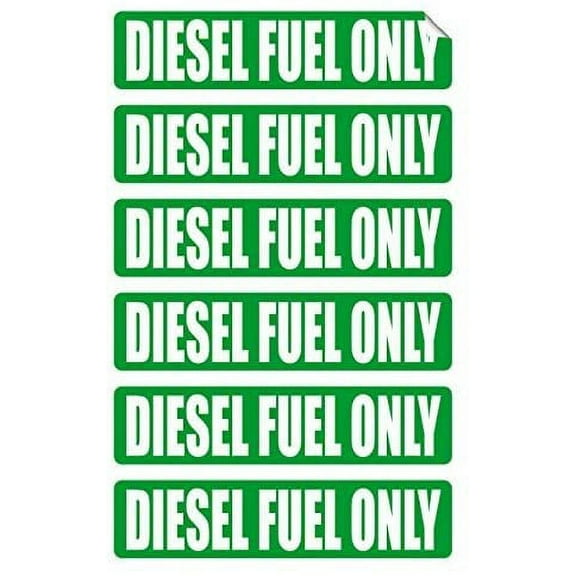 6 Pack Diesel Fuel ONLY Decals / Stickers / Labels / Markers