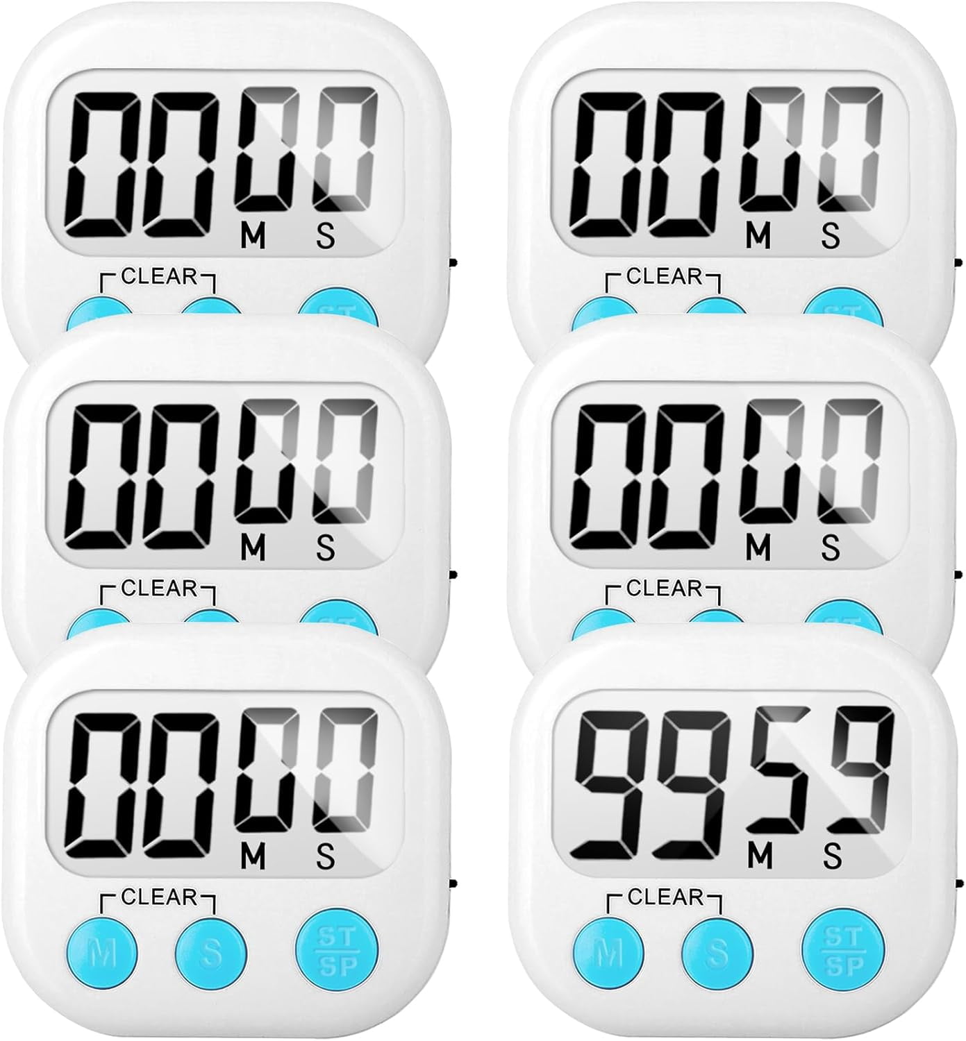 6 Pack Digital Kitchen Timer Small Classroom Timers for Kids Teachers ...