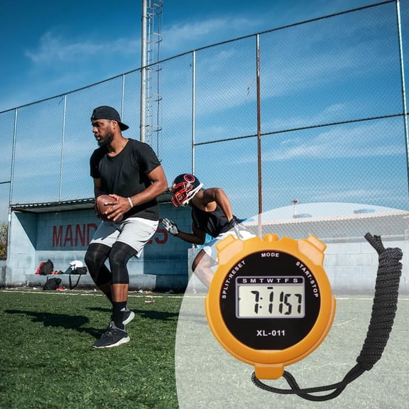 6-Pack Digital Sport Stopwatch Timer with Large Display Alarm and Date Function