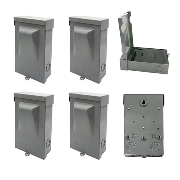 6 Pack Disconnect Box Outdoor 60 Amp Disconnect 120/240VAC Non-Fuse Disconnect Waterproof Metal Box Pull Out for Home and Light Air Conditioning, Near Condensing Unit (UL)