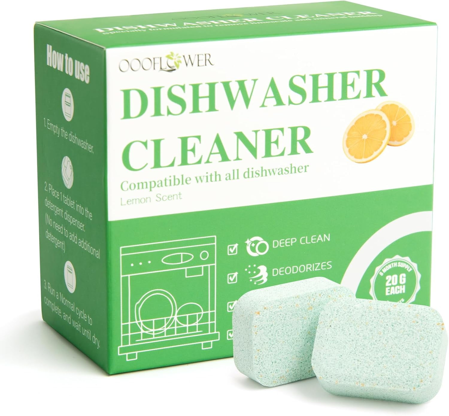 6-Pack Dishwasher Detergent, Deep Cleaning Dishwasher Formula Tablets ...