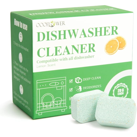 6-Pack Dishwasher Detergent, Deep Cleaning Dishwasher Formula Tablets, Dishwasher Safe, Removes Limescale, Odors, Hard Water Residue, Suitable for All Dishwashers (Lemon Scent)