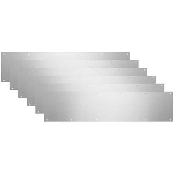 6 Pack Door Kick Plate, 8 x 34 Inch, 5052 Aluminum, 17 Ga Thickness, Satin Finish, Silver, Decorative Metal Door Plates for Bottom of Interior and Exterior Doors$$Tools & Hardware Other