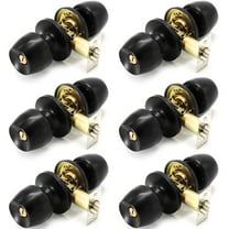6 Pack Door Knob and Lock Set Versa Keyed by Villar Home Designs Black