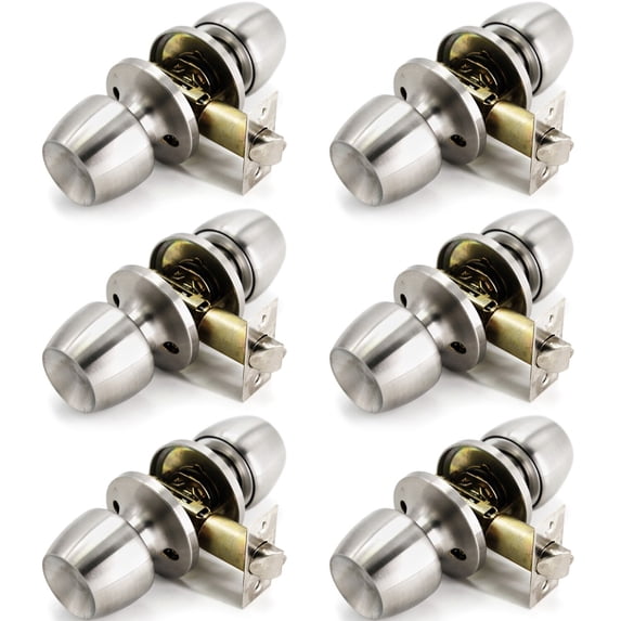 6 Pack Door Knob and Lock Set Versa Passage by Villar Home Designs Bronze