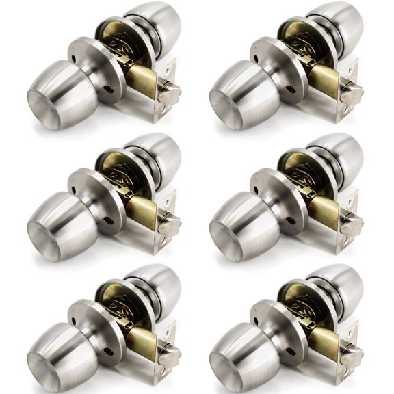 6 Pack Door Knob and Lock Set Versa Passage by Villar Home Designs Bronze