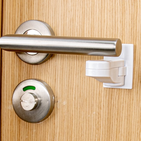 HomeBrella 6 Pack Door Lever Lock, Adhesive Child Safety Handle Guard