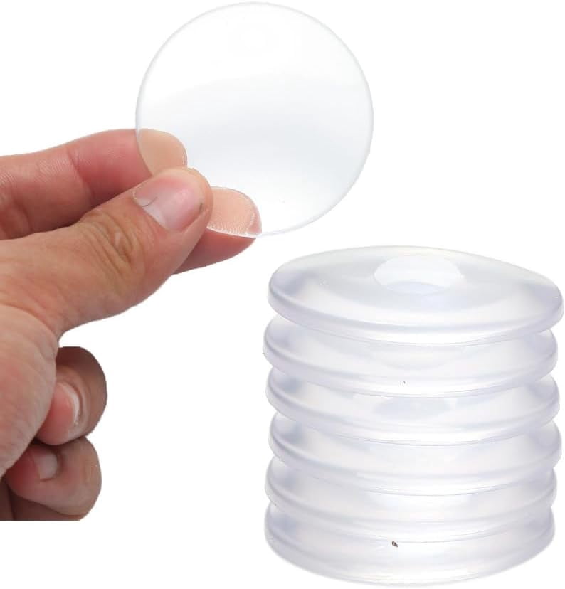 6-Pack Door Stoppers Wall Protector, 2" Self Adhesive Door Bumpers for Wall, Clear Rubber Door Knob Wall Protector, Door Stop Wall, Silicone Door Handle Stoppers for Home & Office