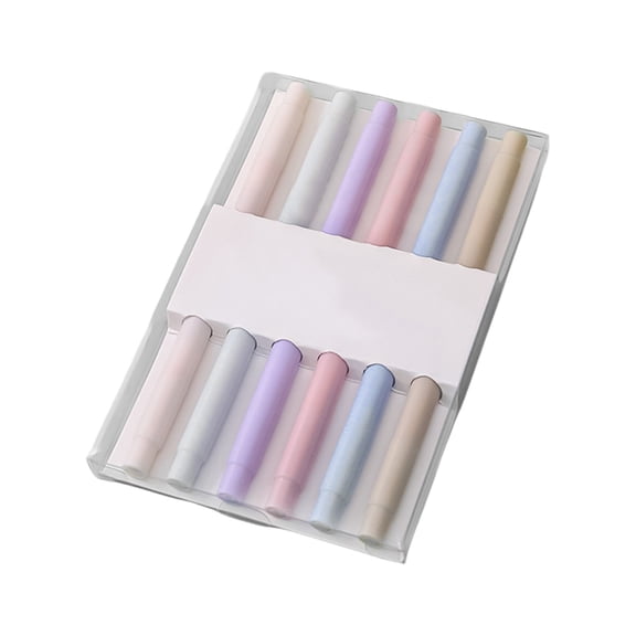 The 6 Pack Of Double Ended Soft Brush Highlighters Contains 6 Bright Colors and Large Capacity Ink Which Is Suitable for Students' Take Notes and Drawing 2Ml