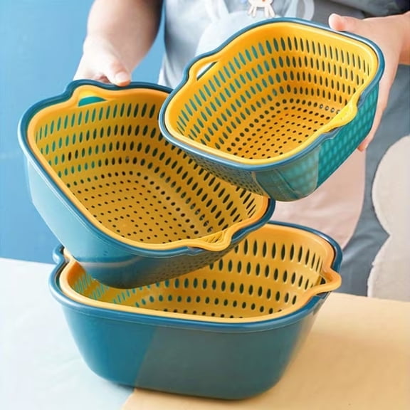 6-Pack Double-Layer Mesh Strainer Baskets for Kitchen Sink, BPA-Free Plastic Colanders