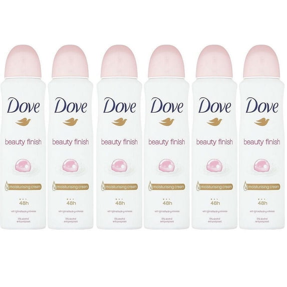 6 Pack Dove Beauty Finish Antiperspirant Deodorant Spray, 150ml each