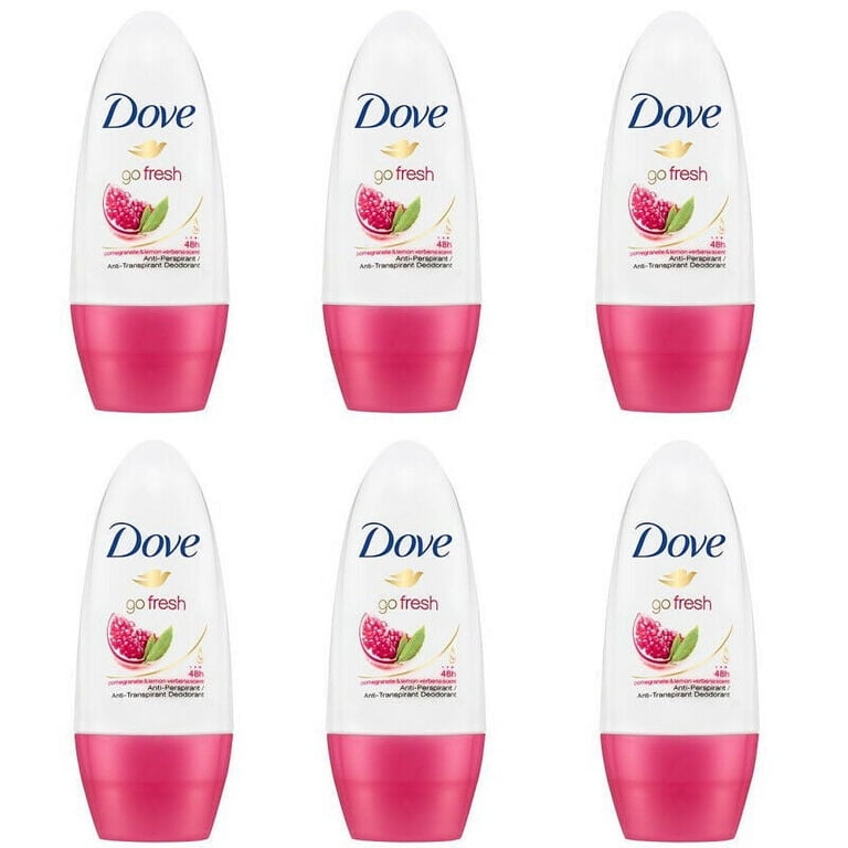 6 Pack Dove Go Fresh Pomegranate Roll On 48 HR Anti perspirant Deodorant 50ml